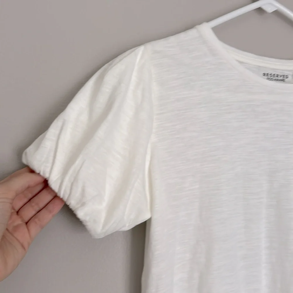 Reserved girls white shortsleeve puff tee